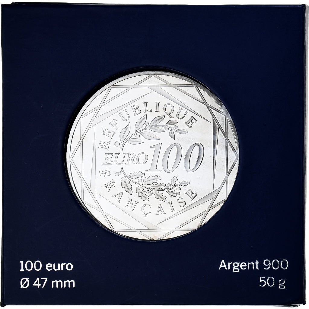 France, 100 Euro, Auguste Rodin, 2017, Monnaie de Paris, MS(65-70), Silver