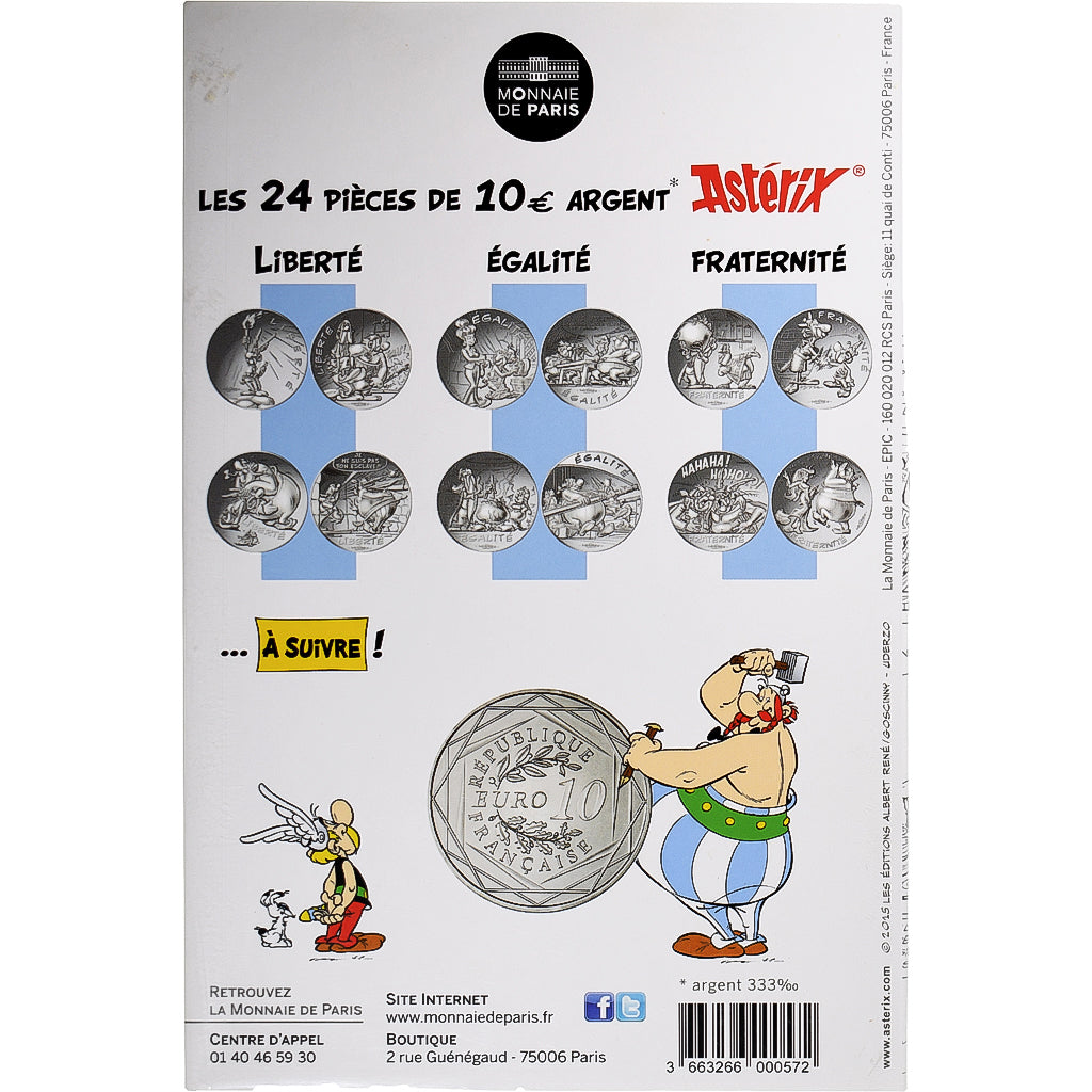 Francja, 10 Euro, Astérix Égalité (Jeux Olympiques), 2015, Monnaie de Paris