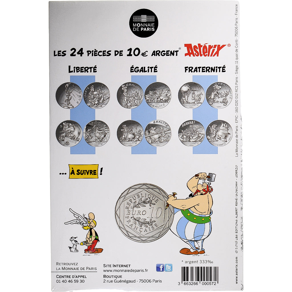 France, 10 Euro, Astérix Égalité (Cadeau de César), 2015, Monnaie de Paris