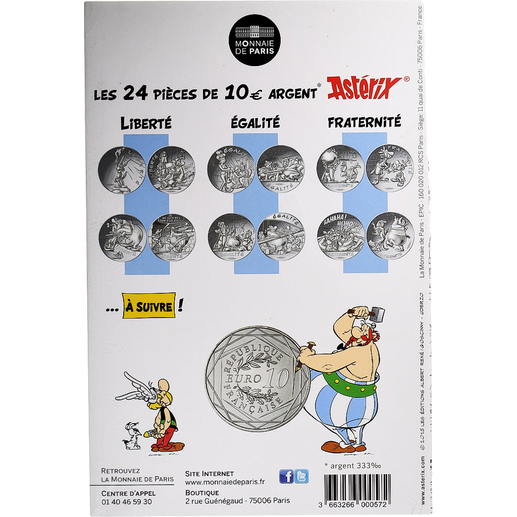 Frankreich, 10 Euro, Astérix Fraternité (Jeux Olympiques), 2015, Monnaie de
