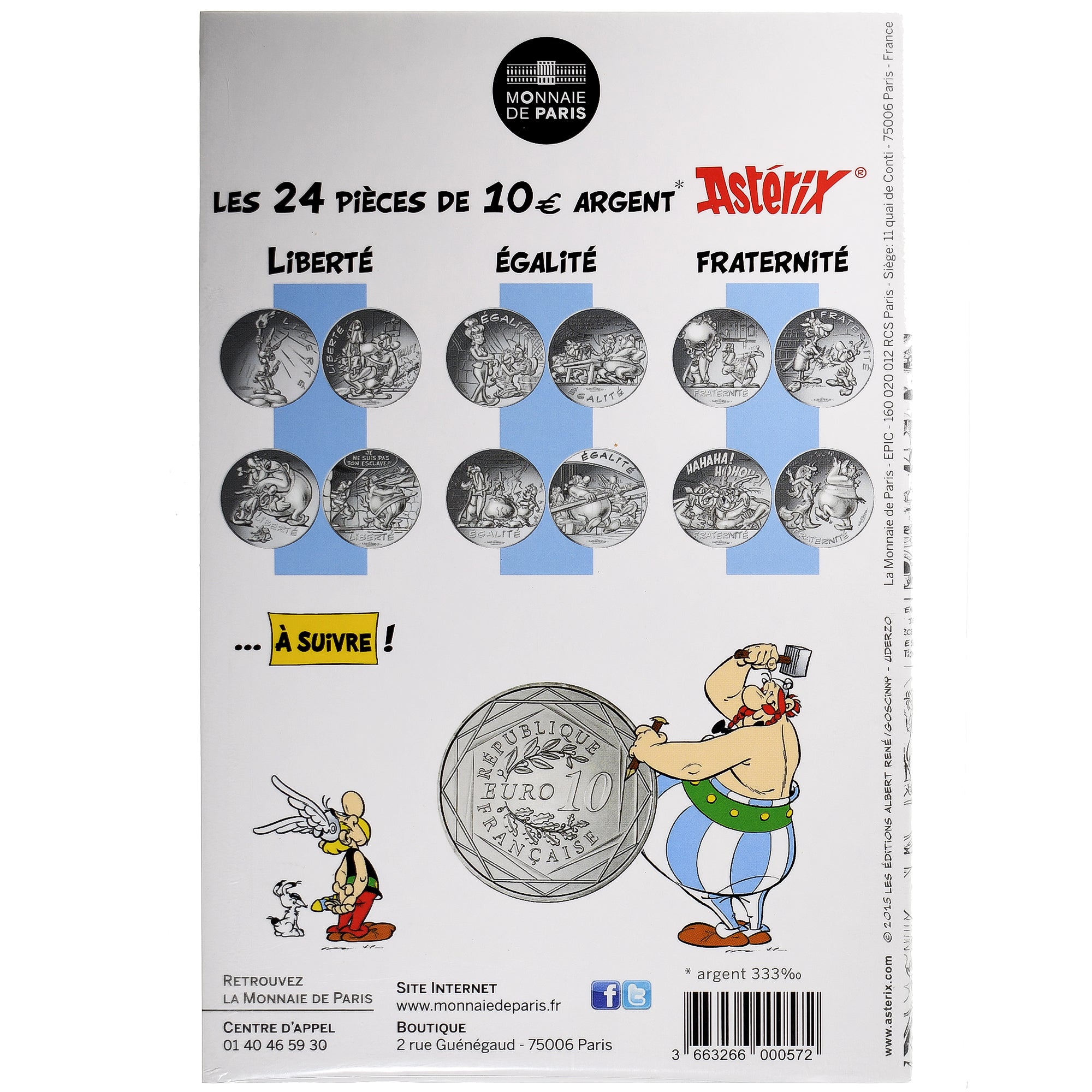 France, 10 Euro, Astérix Fraternité (Astérix chez les bretons), 2015, Monnaie