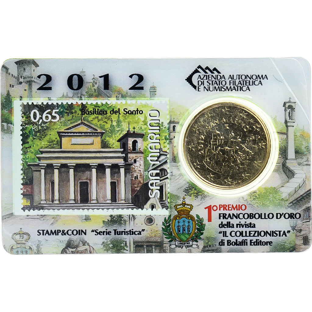 San Marino, 50 Euro Cent, Basilica del Santo, 2012, Rome, Coin card.FDC, FDC