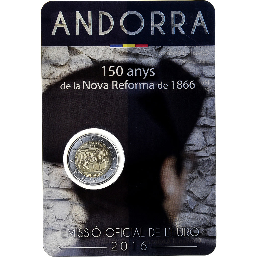 Andorra, 2 Euro, Réforme de 1866, 2016, MS(65-70), Bi-Metallic