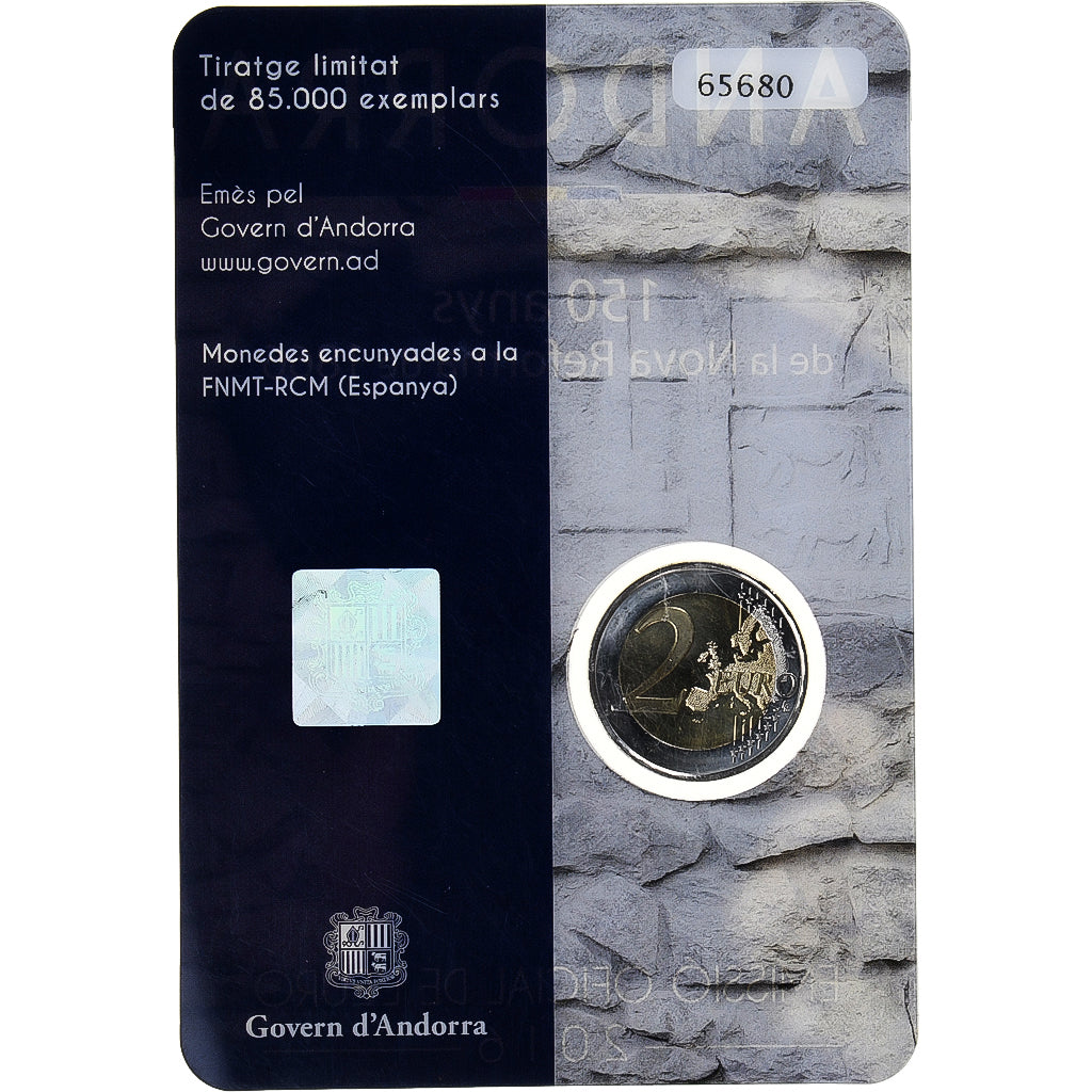 Andorra, 2 Euro, Réforme de 1866, 2016, MS(65-70), Bi-Metallic
