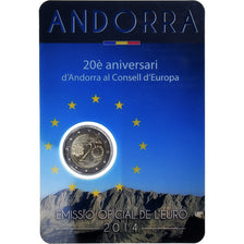 Andorra, 2 Euro, Conseil de l'Europe, 2014, Coin card, MS(65-70), Bi-Metallic