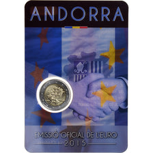 Andorra, 2 Euro, Accord Douanier avec l'UE, 2015, Coin card, FDC, Bi-Metallic