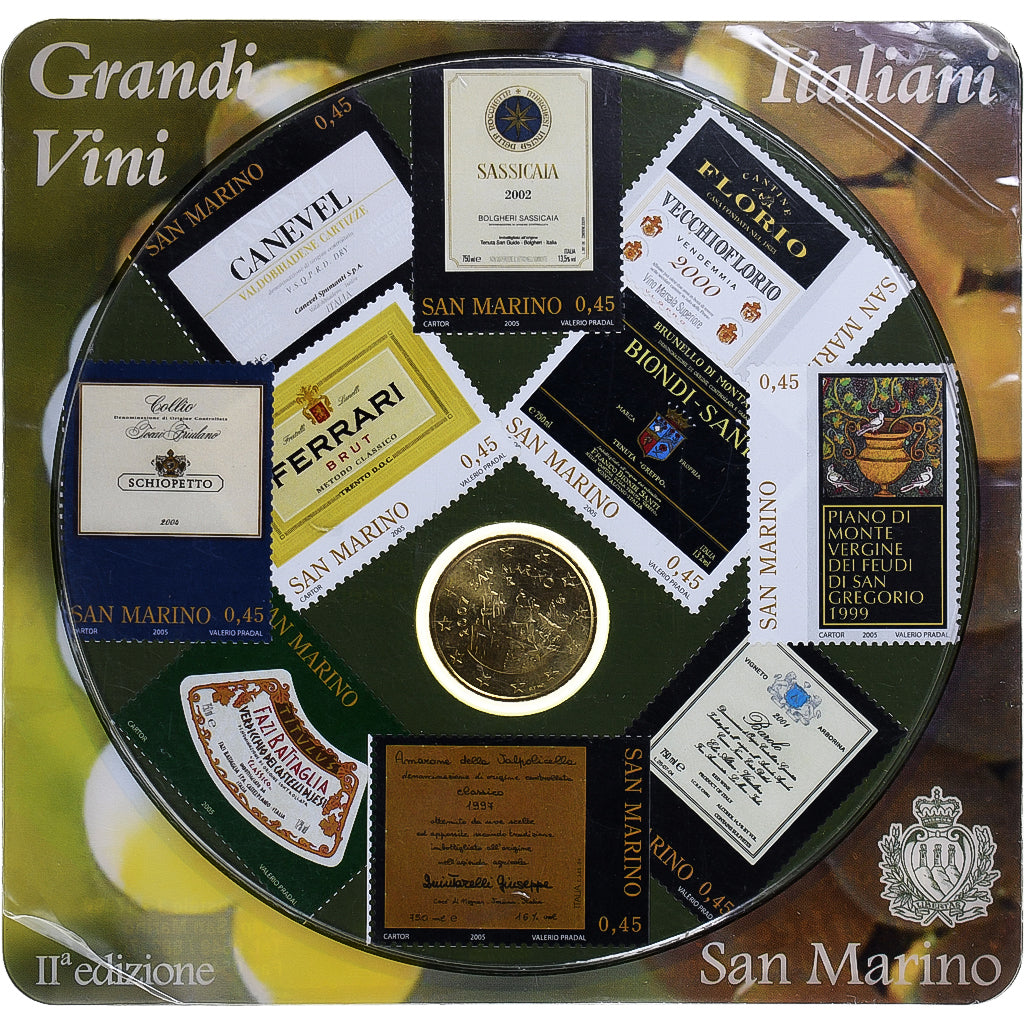 San Marino, 50 Euro Cent, Grandi Vini, 2007, Rome, Coin card.FDC, MS(65-70)