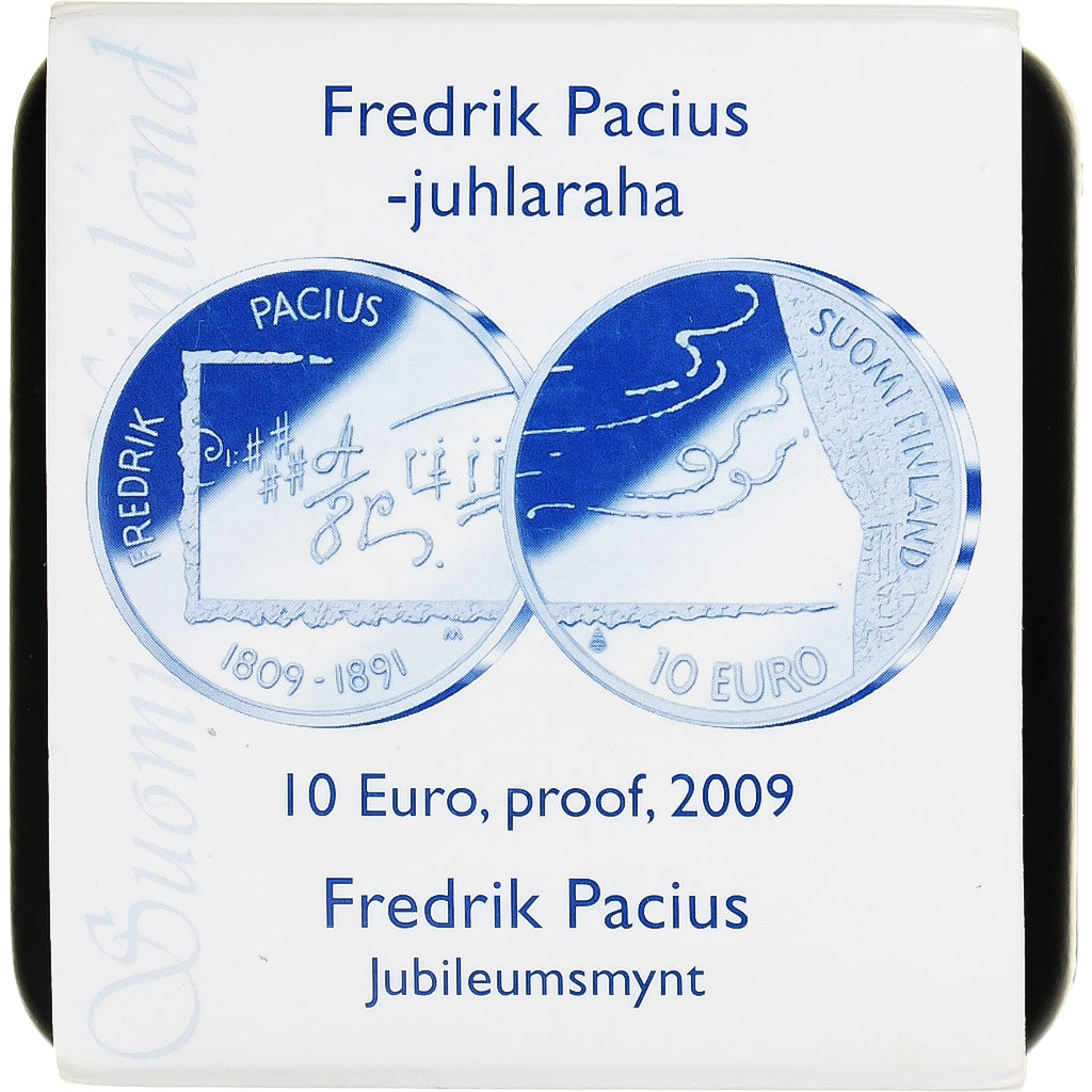Finlandia, 10 Euro, Fredrik Pacius, 2009, Vantaa, Proof, MS(65-70), Srebro