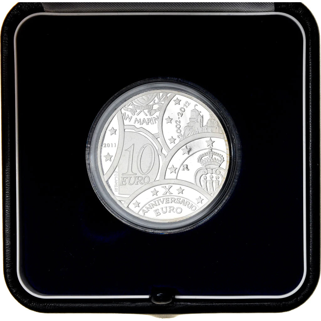 San Marino, 10 Euro, 10 ans de l'euro, 2011, Rome, Proof, MS(65-70), Silver