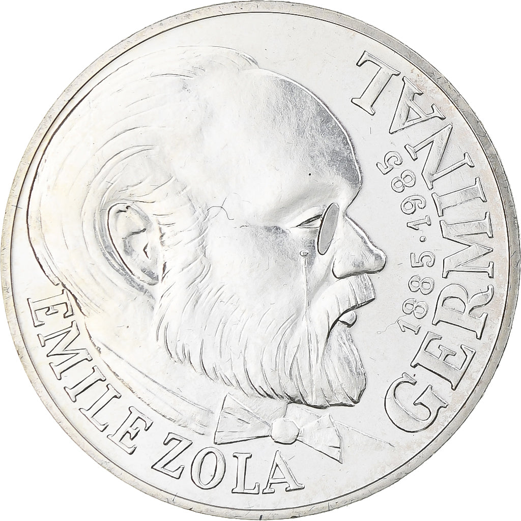 Moeda, França, Émile Zola - Germinal, 100 Francs, 1985, Paris, BU, MS(64)