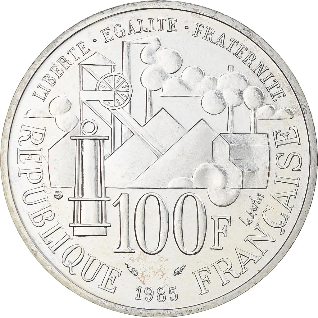 Moeda, França, Émile Zola - Germinal, 100 Francs, 1985, Paris, BU, MS(64)