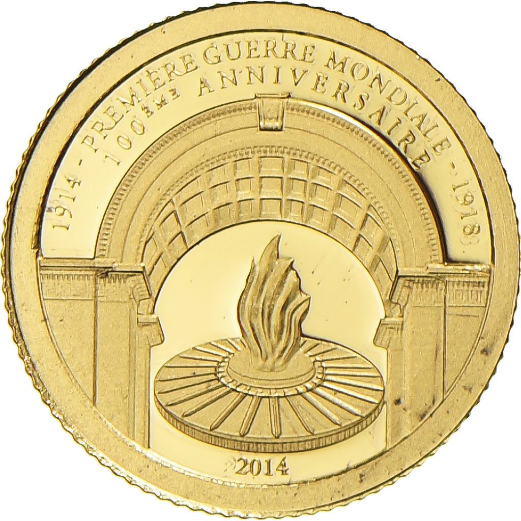 Gabon, Centenaire de la Première Guerre mondiale, 1000 Francs, 2014, MS(65-70)