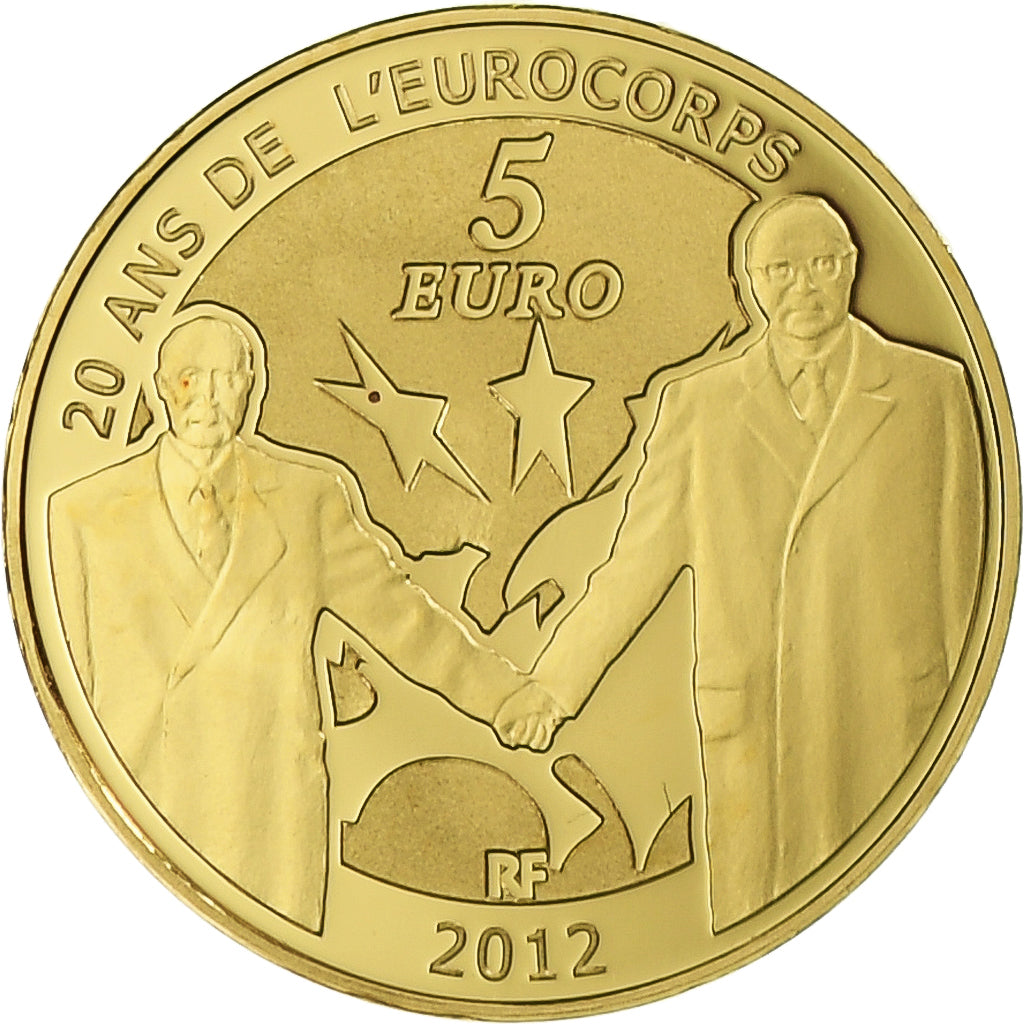 France, 5 Euro, Europa, 20 ans de l'Eurocorps, 2012, Paris, Or, FDC