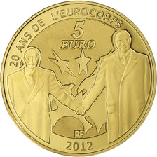 France, 5 Euro, Europa, 20 ans de l'Eurocorps, 2012, Paris, Or, FDC