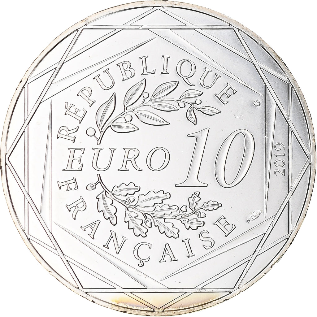 Francia, 10 Euro, Pièces d'Histoire - Dagobert, 2019, Paris, SC+, Plata