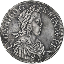 Frankrijk, Louis XIV, Écu à la mèche longue, 1652, Troyes, ZF+, Zilver