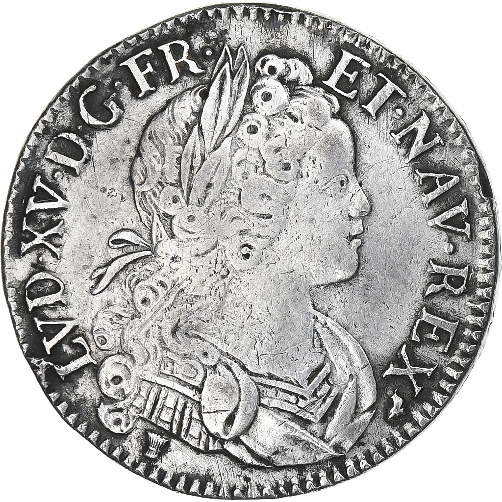 Frankrijk, Louis XV, Écu de France-Navarre, 1719, Rennes, ZF, Zilver