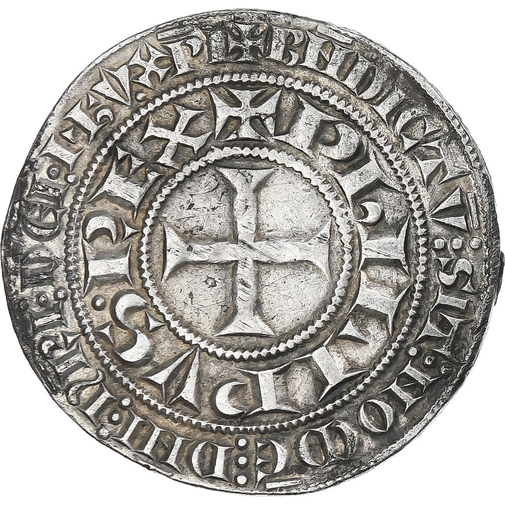 France, Philip III, Gros Tournois, 1270-1286, AU(55-58), Silver, Duplessy:202A