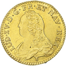 Francia, Louis XV, Louis d'or aux lunettes, 1734, Rennes, Oro, MBC+, Gadoury:340