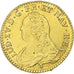 Francia, Louis XV, Louis d'or aux lunettes, 1734, Rennes, Oro, MBC+, Gadoury:340