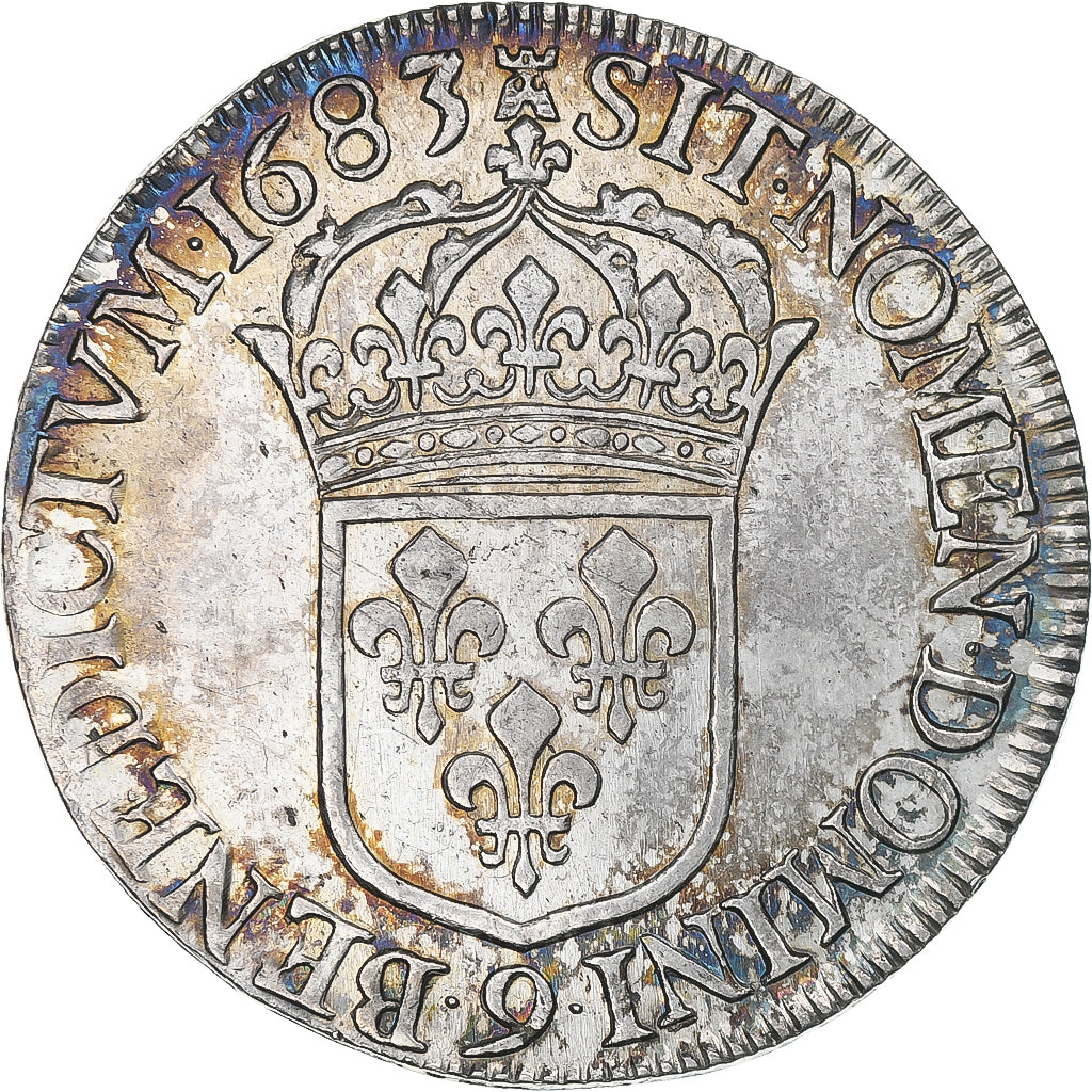 Francia, Louis XIV, Écu à la cravate, 1683, Rennes, Argento, SPL-, Gadoury:210