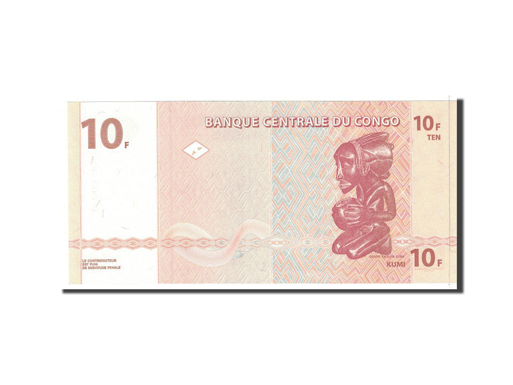 Banknote, Congo Democratic Republic, 10 Francs, 2003, 2003-06-30, KM:93a