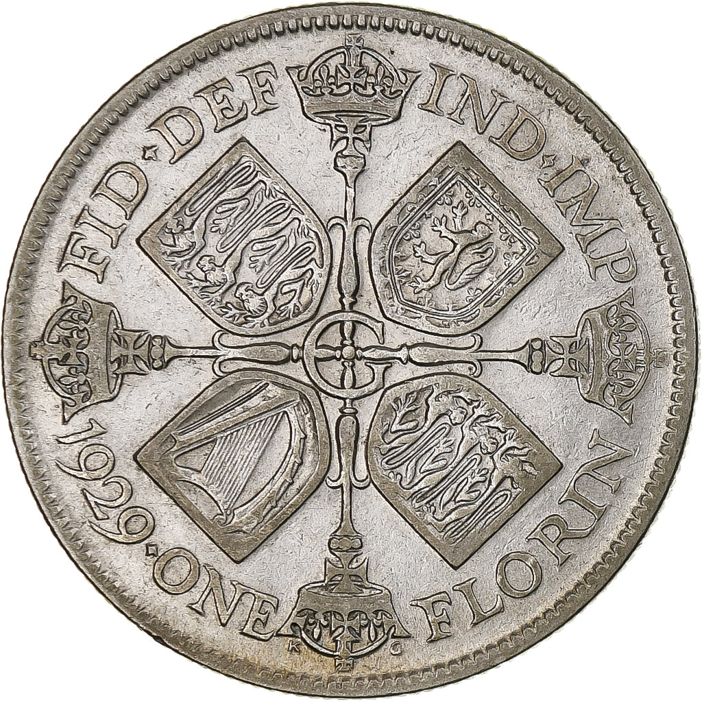 Grã-Bretanha, George V, Florin, Two Shillings, 1929, British Royal Mint