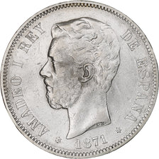 Spain, Amadeao I, 5 Pesetas, 1871, Madrid, EF(40-45), Silver, KM:666