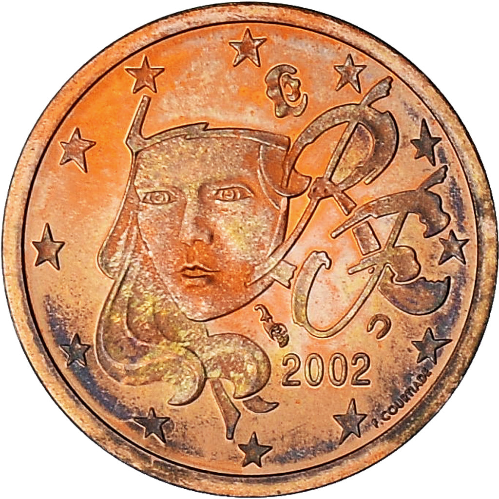 Francia, Euro Cent, 2002, Paris, Série BE, FDC, Acciaio placcato rame, KM:1282
