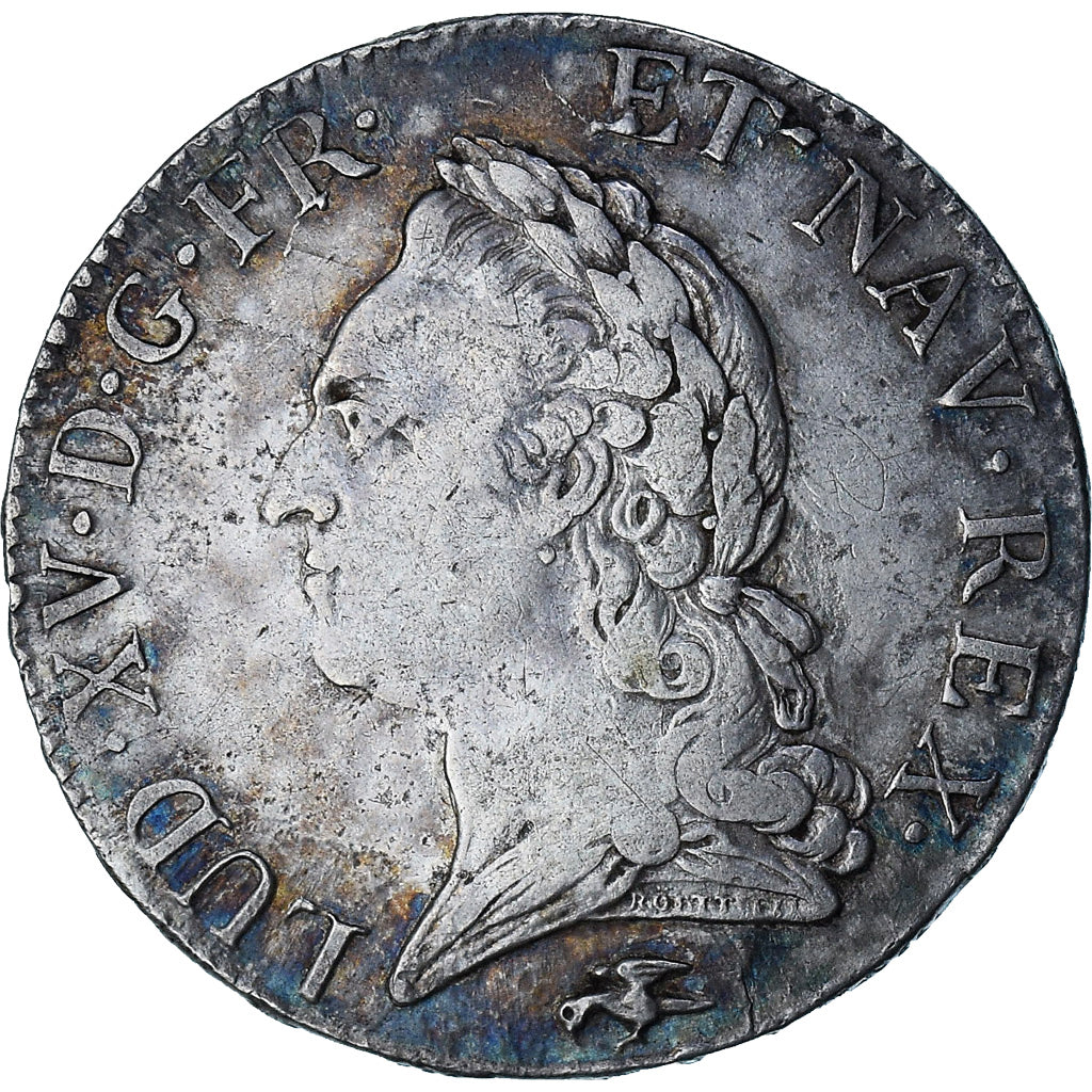 France, Louis XV, Écu à la vieille tête, 1772, Lyon, EF(40-45), Silver