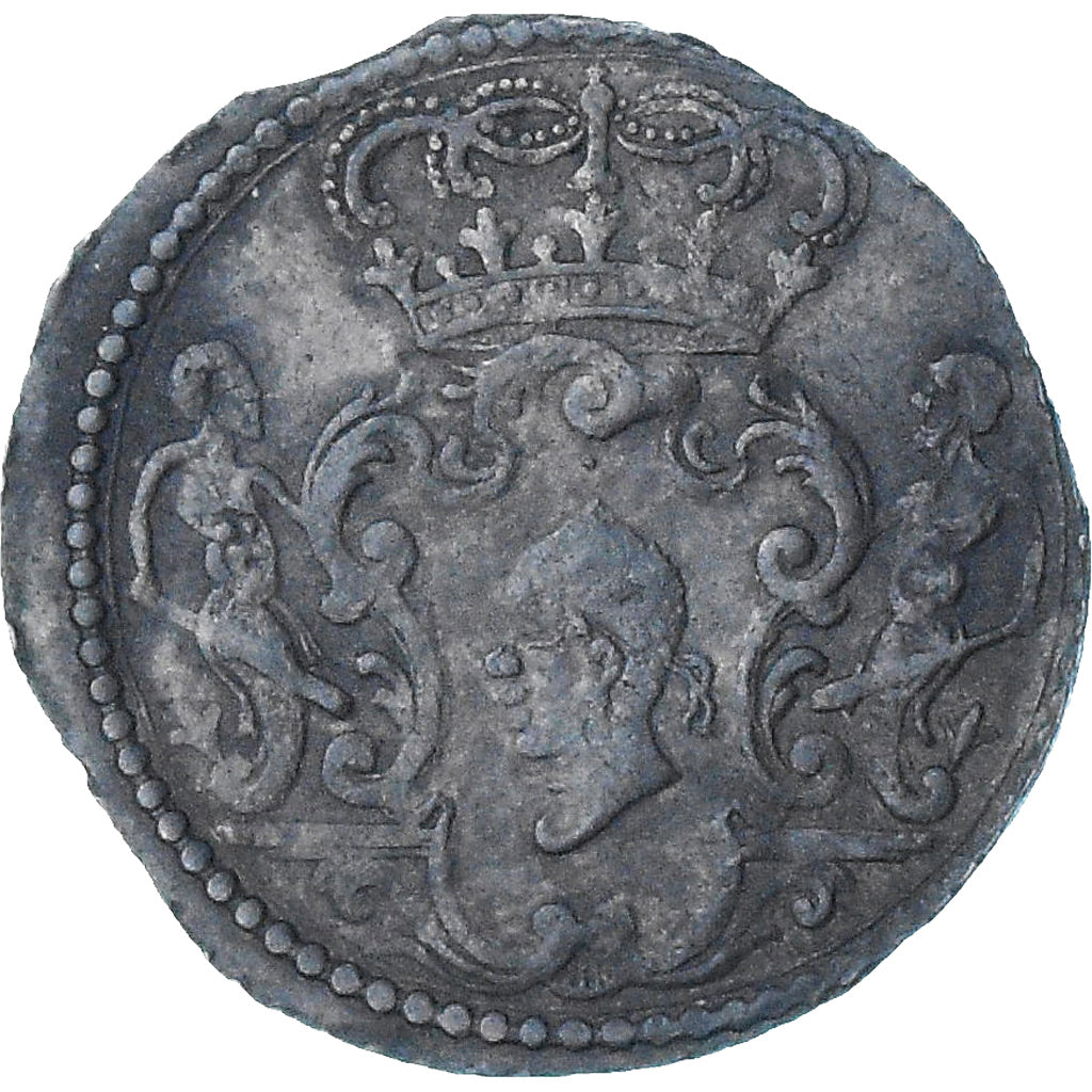 França, CORSICA, Pascal Paoli, 4 Soldi, 1767, Murato, EF(40-45), Lingote