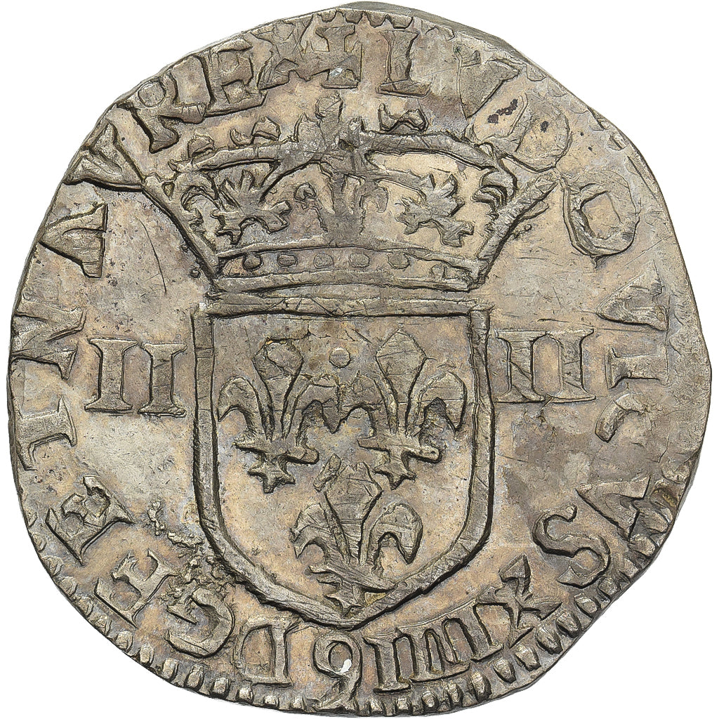 Francia, Louis XIV, 1/4 Ecu, 1644, Rennes, Plata, MBC+, Gadoury:136a