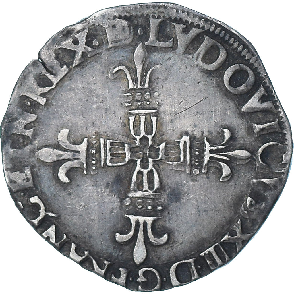 Frankrijk, Louis XIII, 1/4 Ecu de Béarn, 1628, Morlaas, ZF, Zilver, Gadoury:30