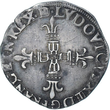 Frankrijk, Louis XIII, 1/4 Ecu de Béarn, 1628, Morlaas, ZF, Zilver, Gadoury:30