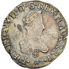 França, Henri III (Henri II de Béarn), 1 Franc, 1581, Saint-Palais, Prata