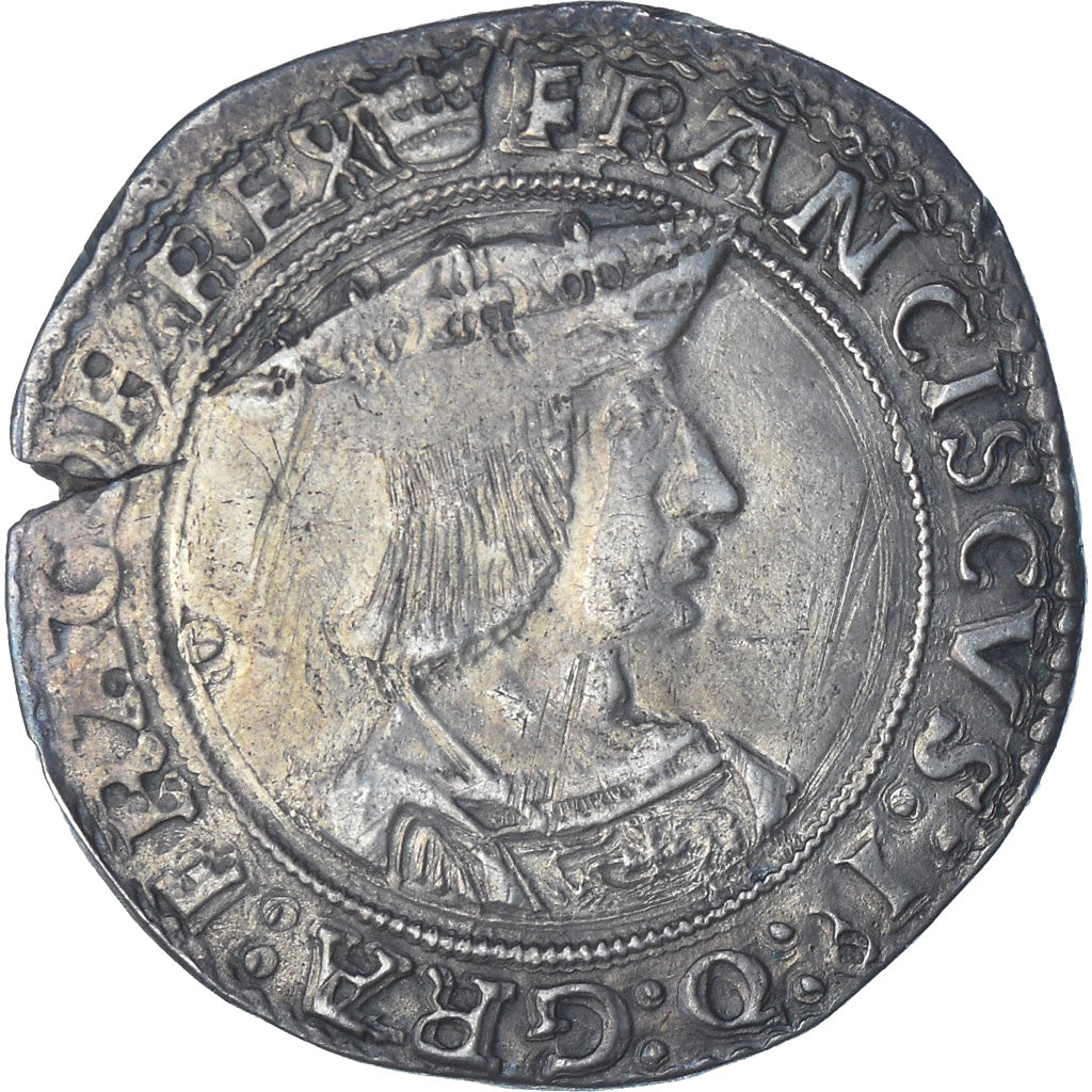 Francia, François Ier, Teston, Paris, 2nd type, Argento, MB+, Gadoury:279B