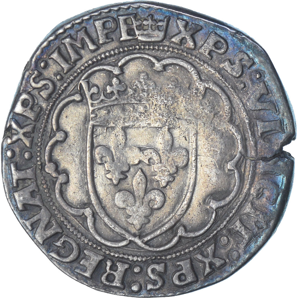 Francia, François Ier, Teston, Paris, 2nd type, Argento, MB+, Gadoury:279B