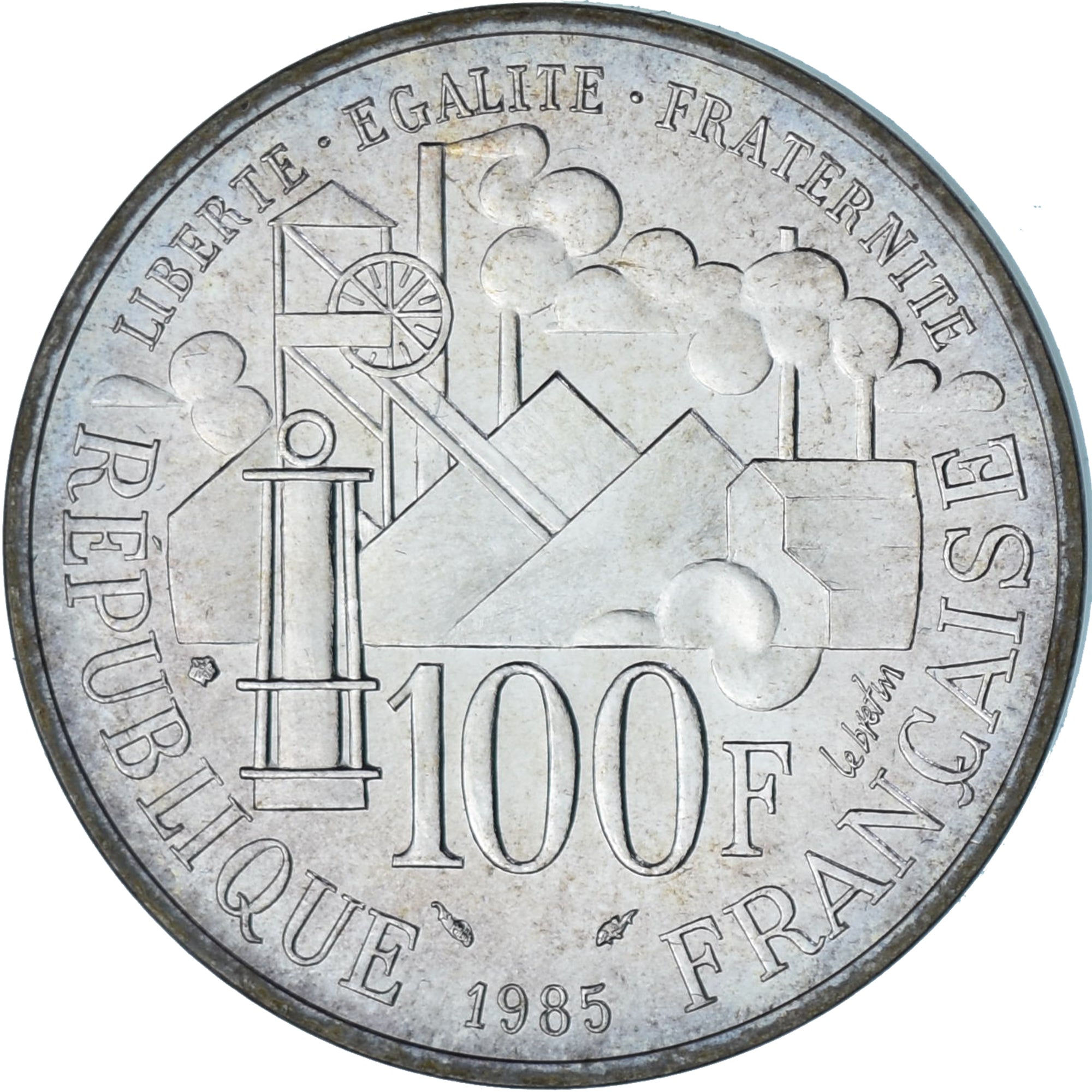 Francja, Emile Zola Germinal, 100 Francs, 1985, Paris, MS(65-70), Srebro