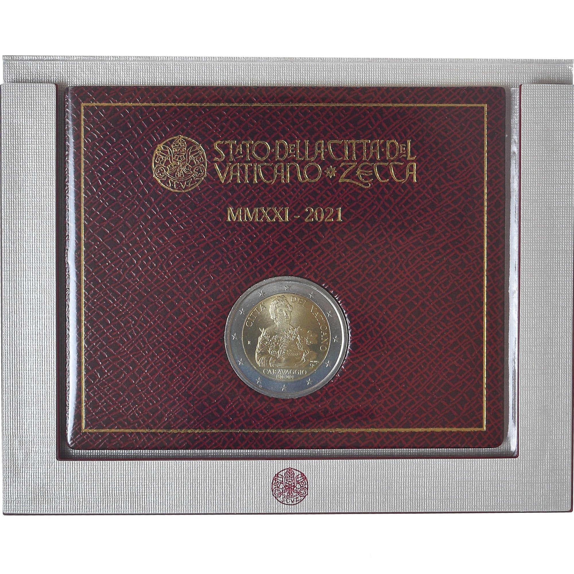 Vatican, Pape François, 2 Euro, 450 ans de la naissance du Caravage, 2021