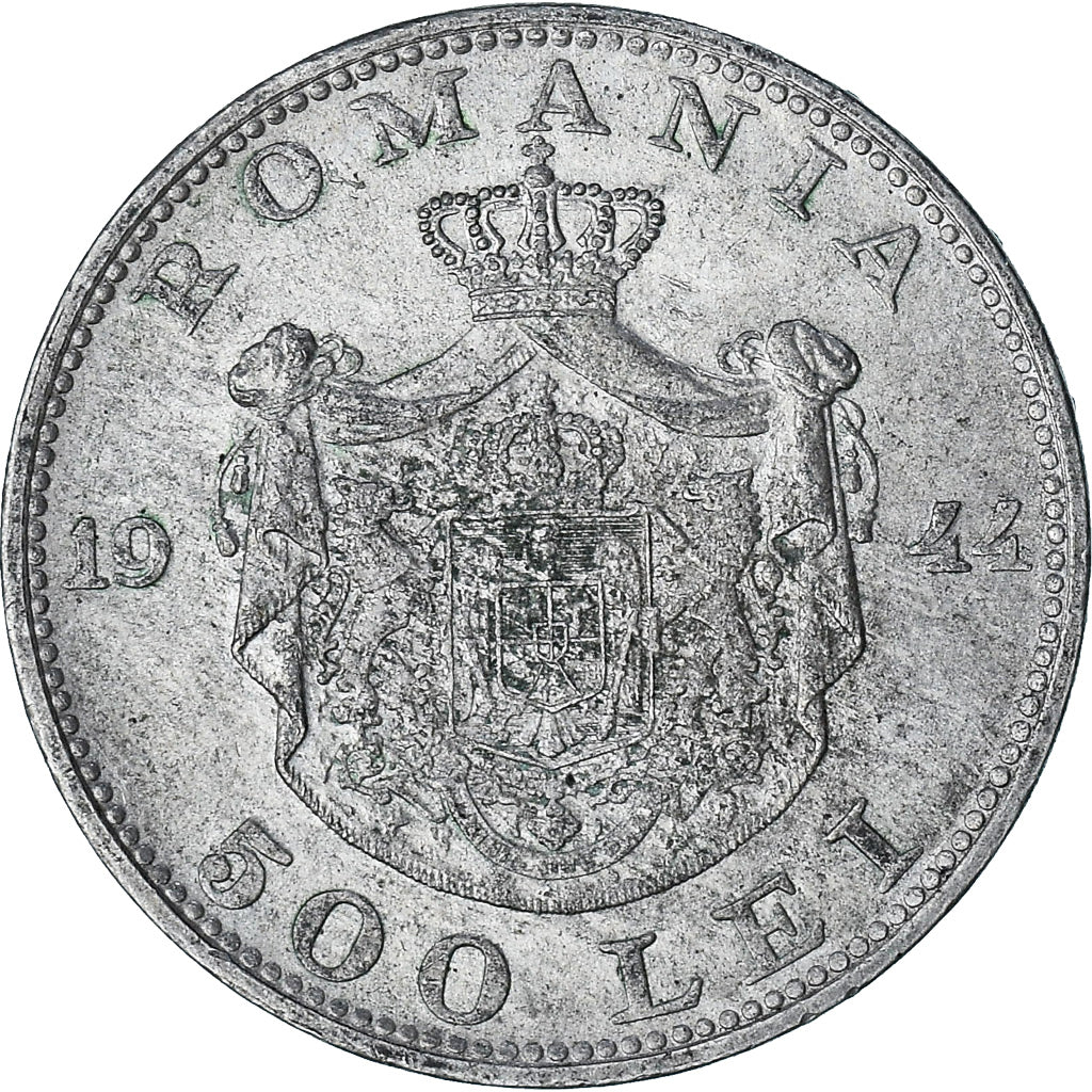 Rumunia, Mihai I, 500 Lei, 1944, Bucharest, AU(55-58), Srebro, KM:65