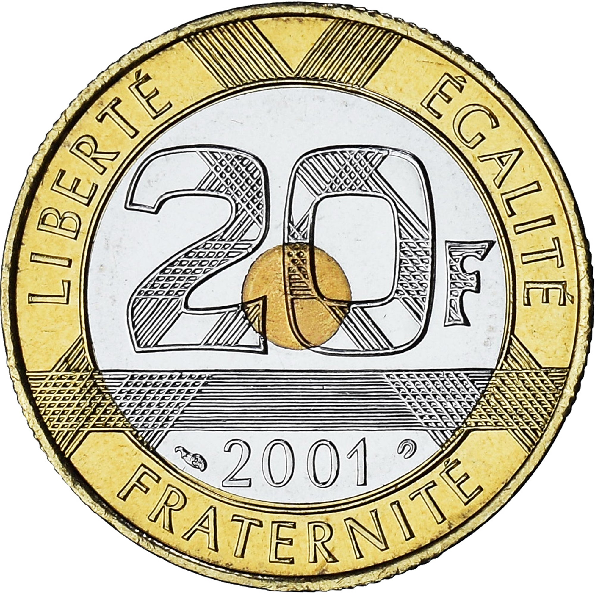 France, Mont Saint Michel, 20 Francs, 2001, Paris, Série FDC.BU, MS(65-70)