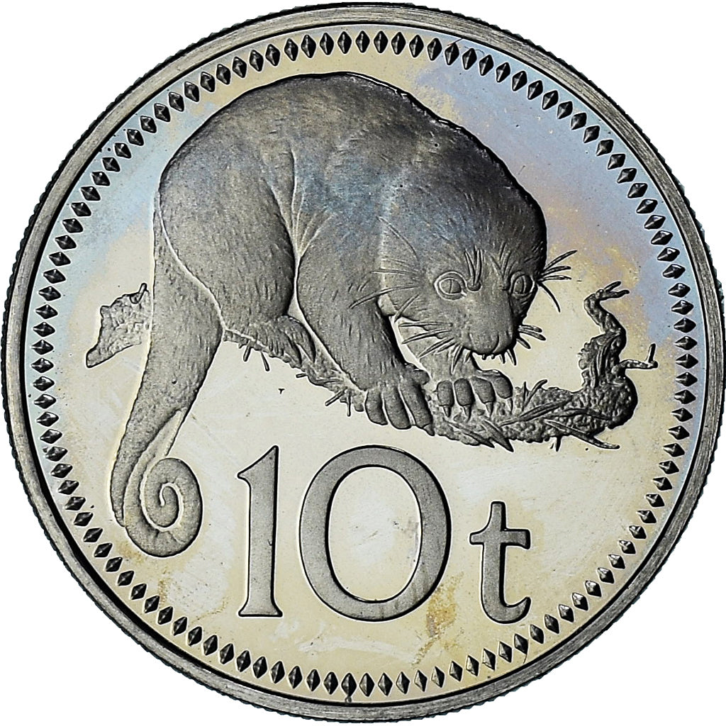 Papua New Guinea, 10 Toea, 1975, Proof, MS(64), Cupronickel, KM:4