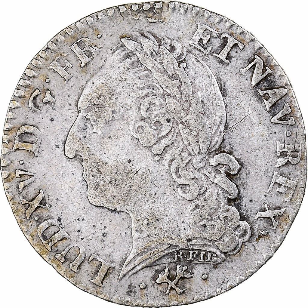France, Louis XV, 1/10 Ecu à la vieille tête, 1772, Bayonne, Silver