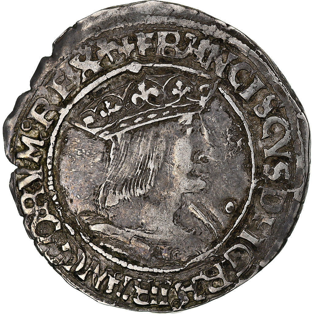 França, François Ier, 1/2 Teston, Before 1540, Lyon, 10th type, Prata