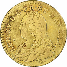 France, Louis XV, 1/2 Louis d'or aux lunettes, 1728, Paris, Gold, VF(30-35)
