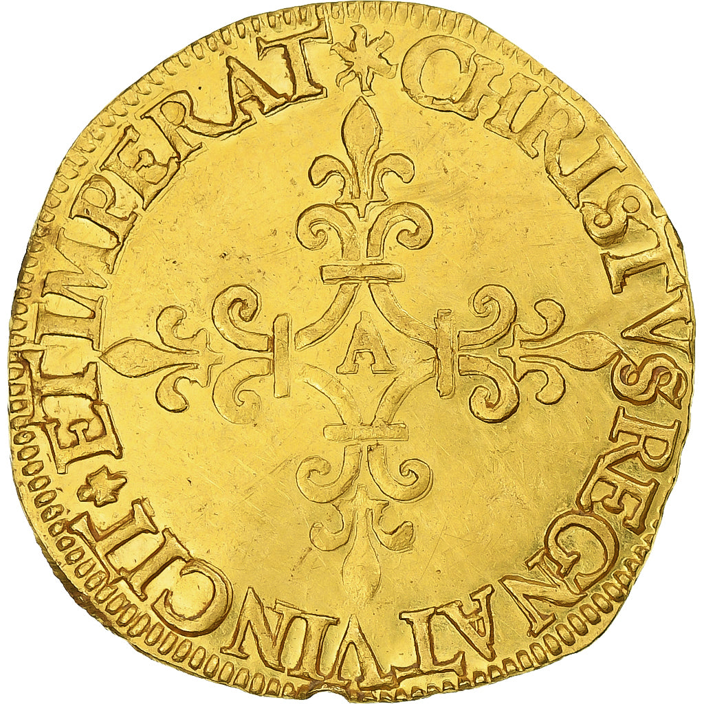 France, Charles IX, Écu d'or au soleil, 1566, Paris, Gold, AU(55-58)