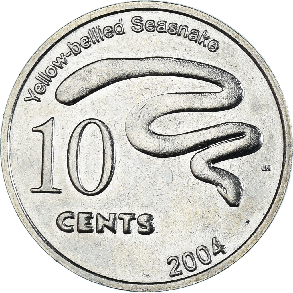 Moeda, COCOS (KEELING) ISLANDS, 10 Cents, 2004, MS(63), Cobre-níquel