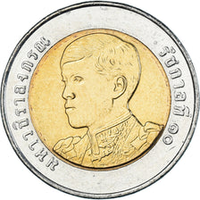 Coin, Thailand, 10 Baht, 2018-2021, Rama X 1st portrait, MS(63), Bi-Metallic