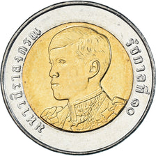 Munten, Thailand, 10 Baht, 2018-2021, Rama X 1st portrait, UNC-, Bi-Metallic