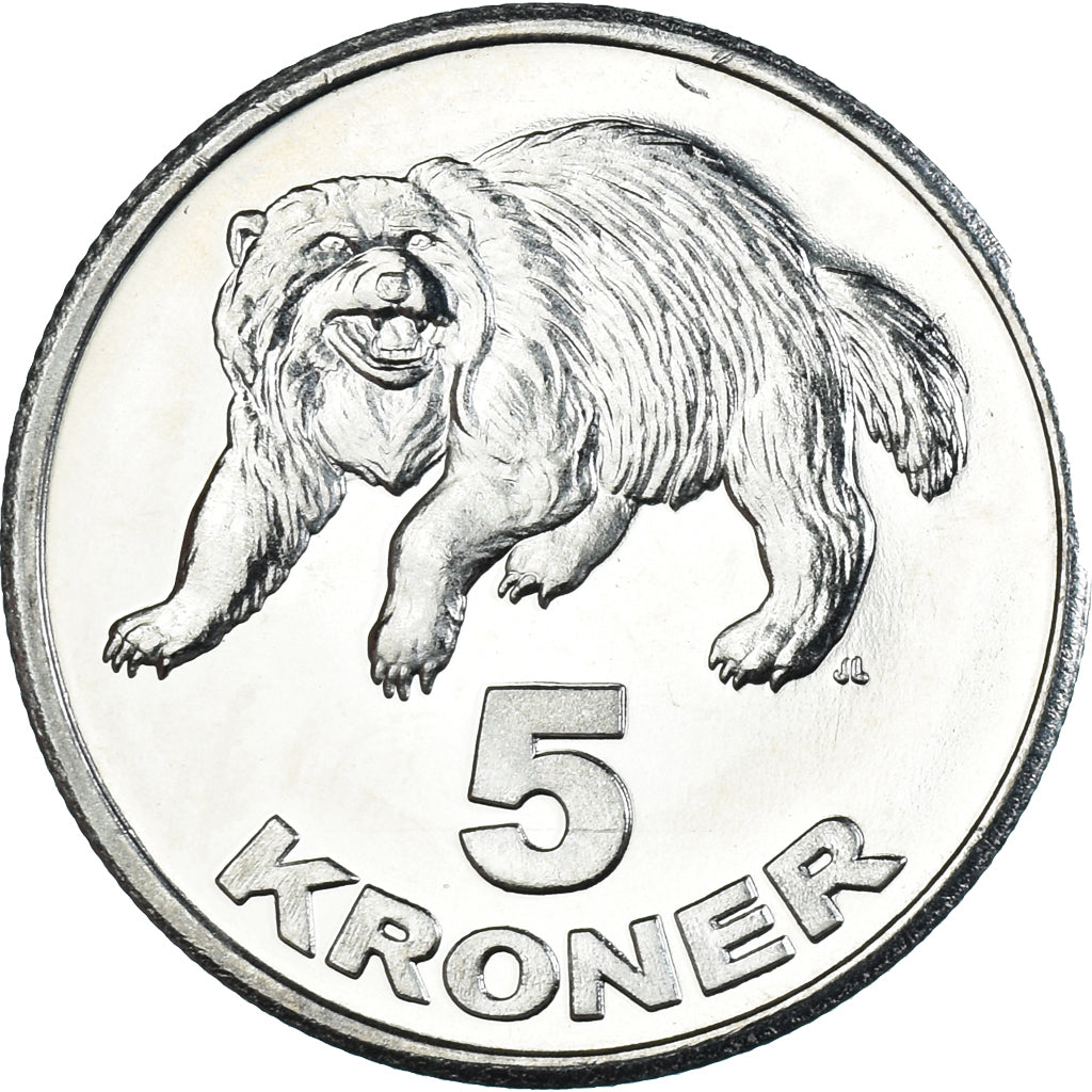 Coin, Groenland, 5 Kroner, 2010, KALAALLIT NUNAAT, MS(65-70), Cupronickel
